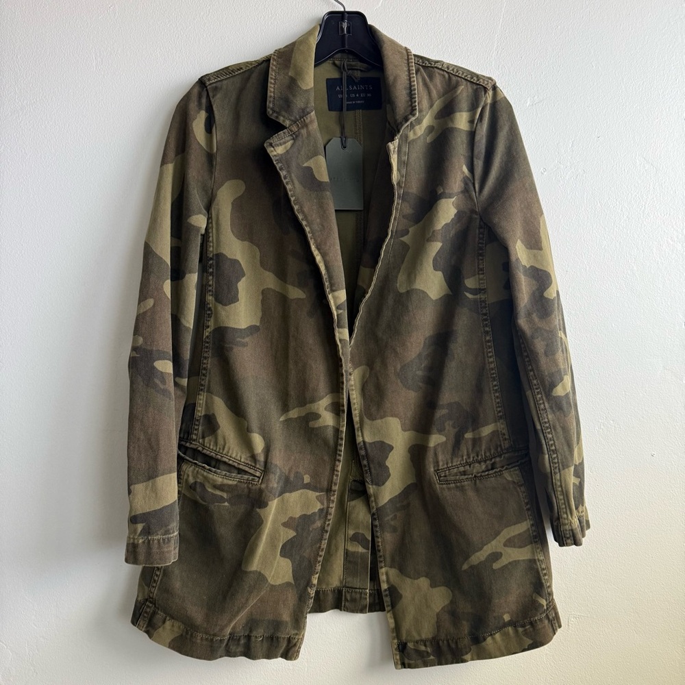 All Saints Aleida Cotton Camo Blazer 4 NWT